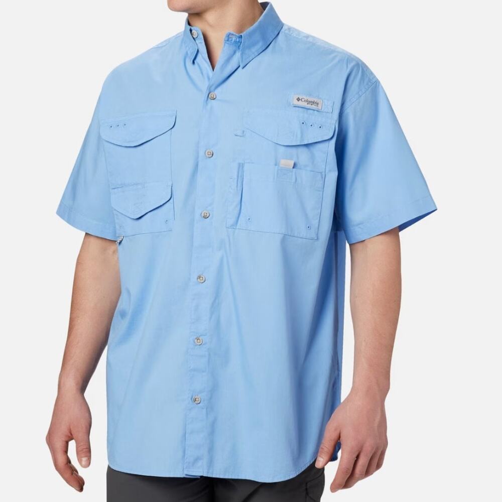 COLUMBIA PFG Bonehead Short Sleeve Shirt Light Blue XL